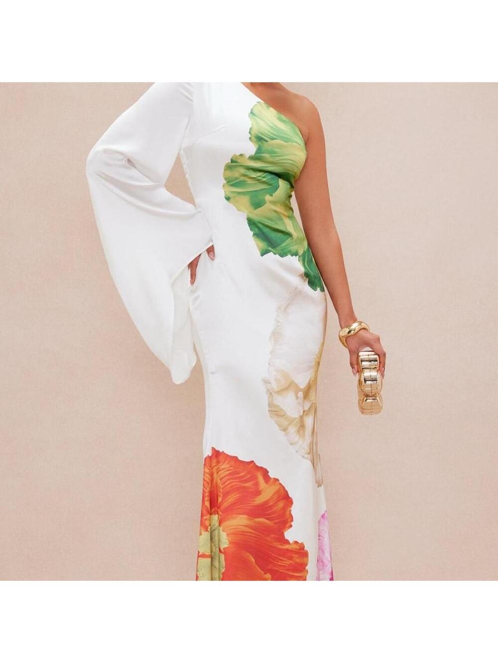 Fashion Nova Women's White and Multi Dress